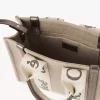 Keten ve deriden yapılmış küçük Woody tote çanta Keten ve deriden yapılmış küçük Woody tote çanta