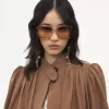 Keten ve pamuktan yapılmış büzgülü boule ceket Keten ve pamuktan yapılmış büzgülü boule ceket