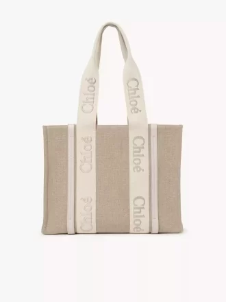 Keten Woody tote çanta Keten Woody tote çanta