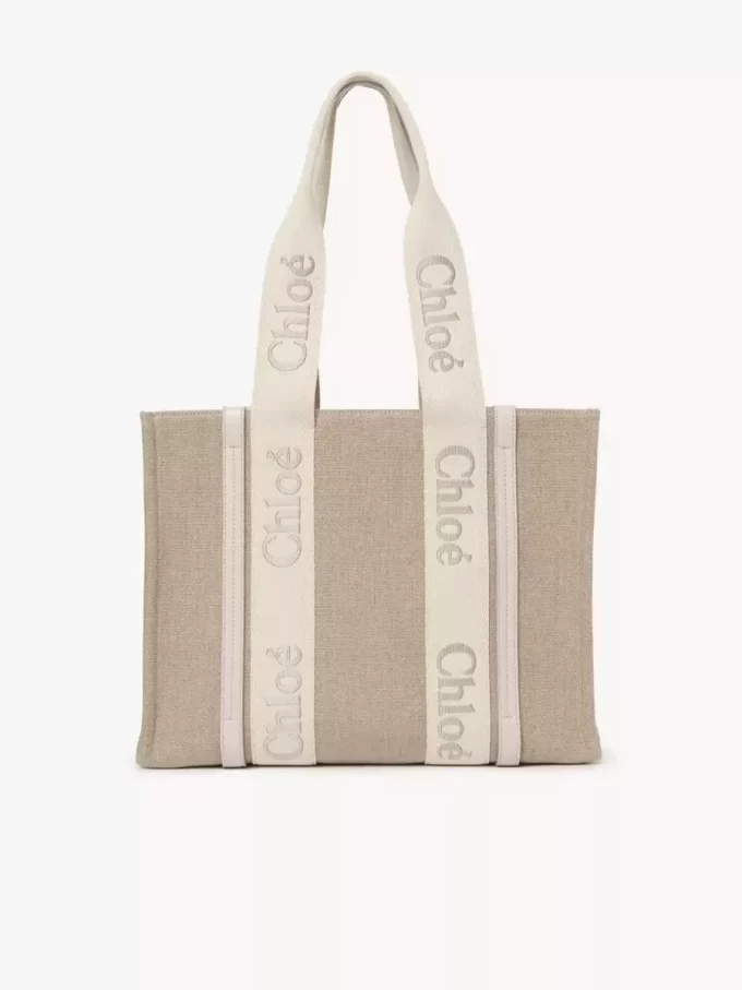 Keten Woody tote çanta Keten Woody tote çanta