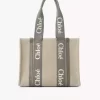Keten Woody tote çanta
