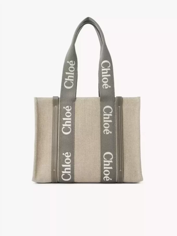 Keten Woody tote çanta