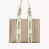 Keten Woody tote çanta