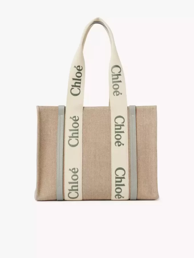 Keten Woody tote çanta