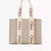 Keten Woody tote çanta