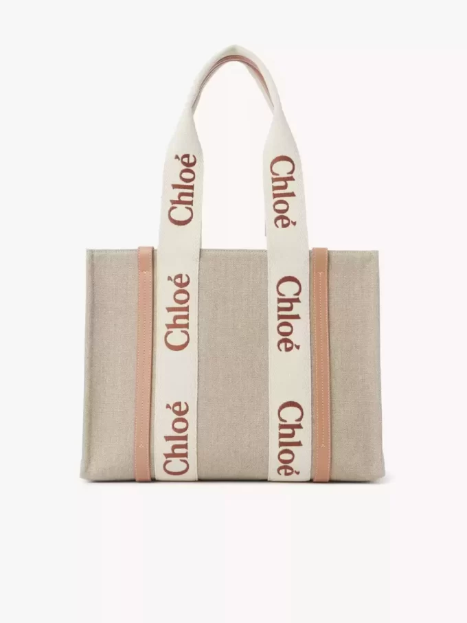 Keten Woody tote çanta