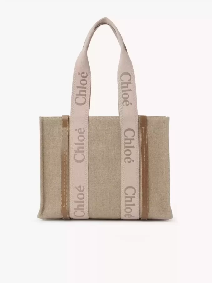 Keten Woody tote çanta Keten Woody tote çanta