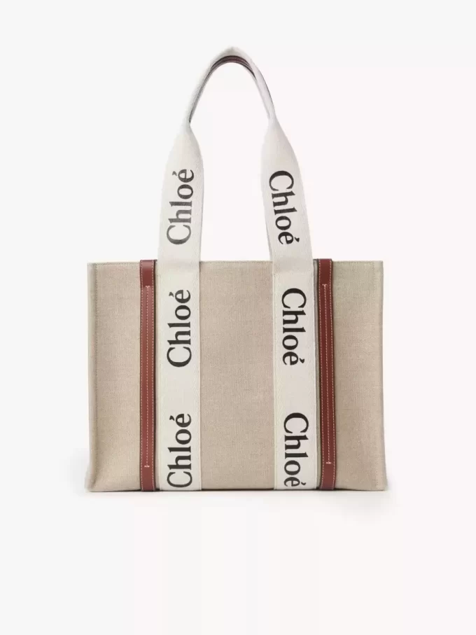 Keten Woody tote çanta