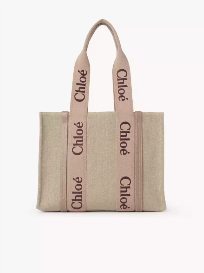 Keten Woody tote çanta