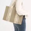 Keten Woody tote çanta Keten Woody tote çanta