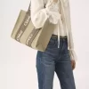 Keten Woody tote çanta