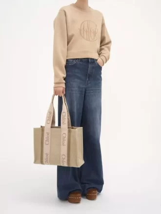 Keten Woody tote çanta Keten Woody tote çanta
