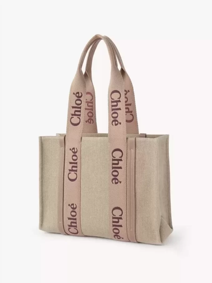 Keten Woody tote çanta