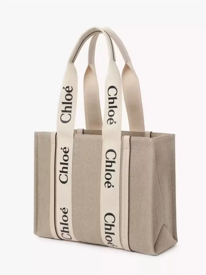 Keten Woody tote çanta Keten Woody tote çanta