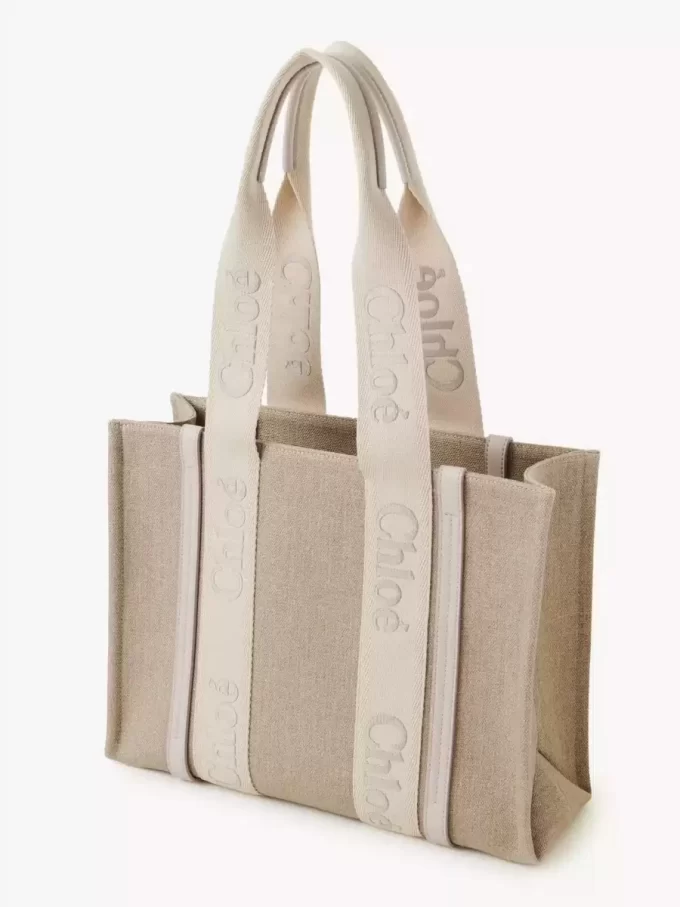 Keten Woody tote çanta Keten Woody tote çanta