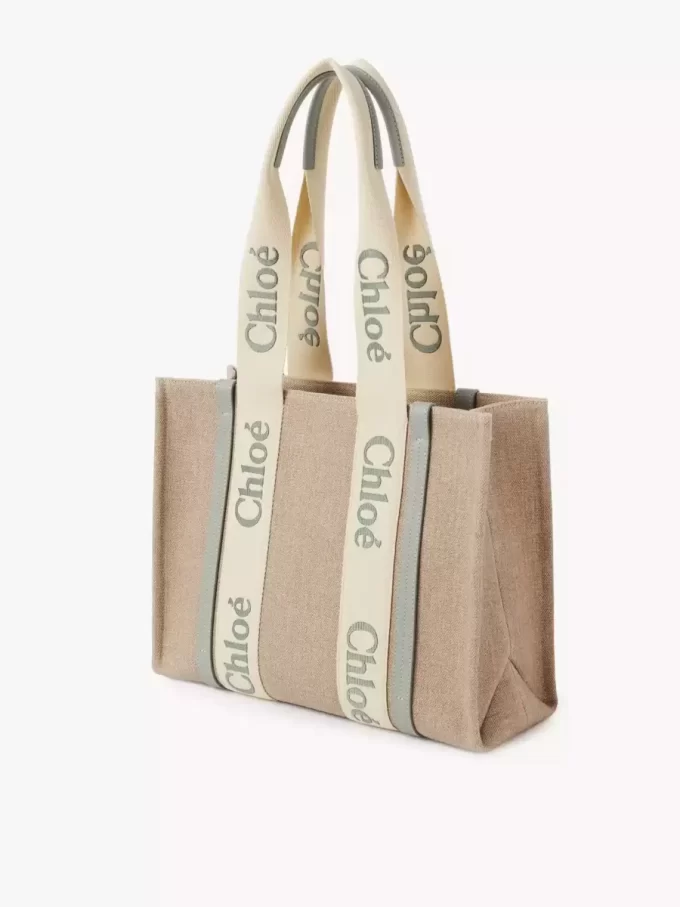 Keten Woody tote çanta