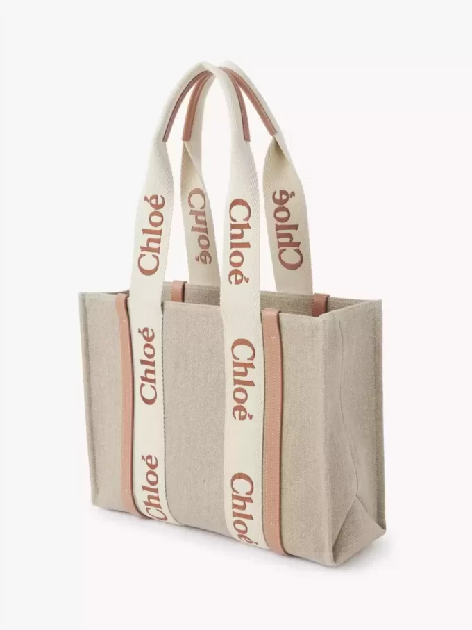 Keten Woody tote çanta