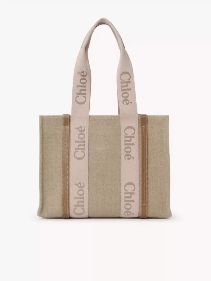 Keten Woody tote çanta Keten Woody tote çanta