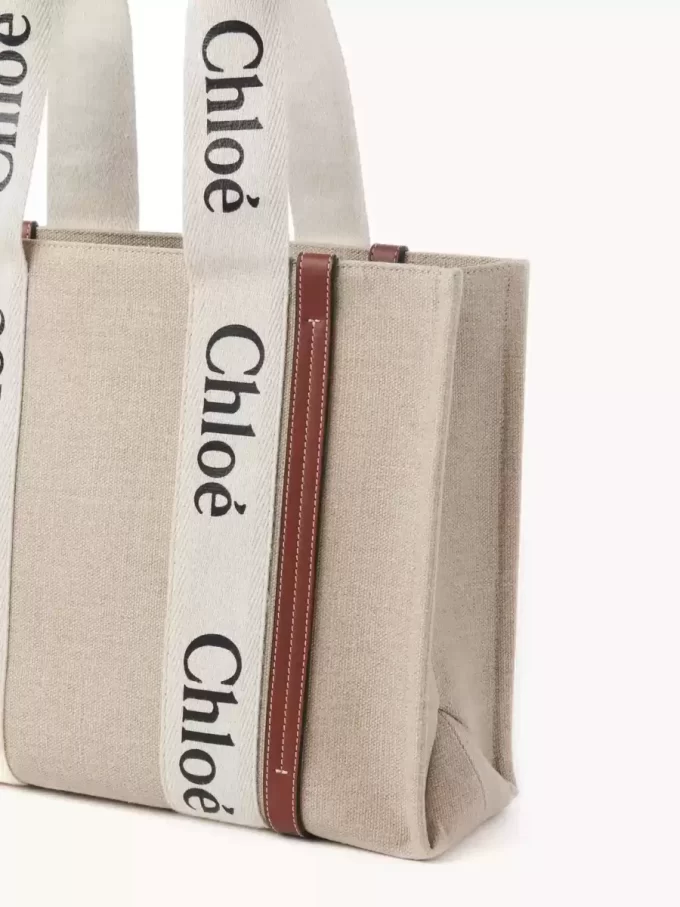 Keten Woody tote çanta