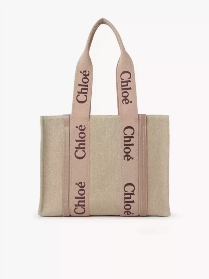 Keten Woody tote çanta