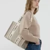 Keten Woody tote çanta Keten Woody tote çanta