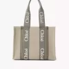 Keten Woody tote çanta