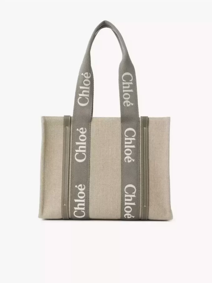Keten Woody tote çanta