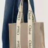 Keten Woody tote çanta