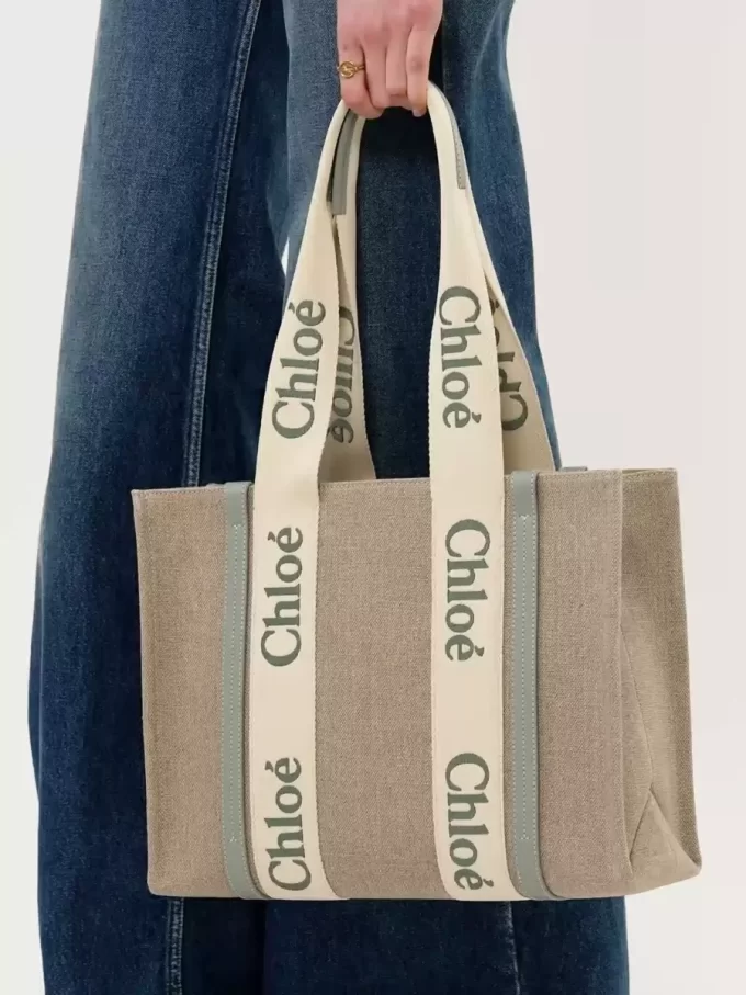 Keten Woody tote çanta