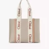 Keten Woody tote çanta