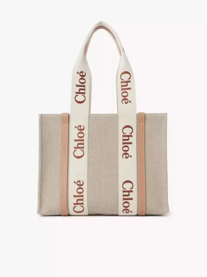 Keten Woody tote çanta
