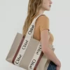 Keten Woody tote çanta