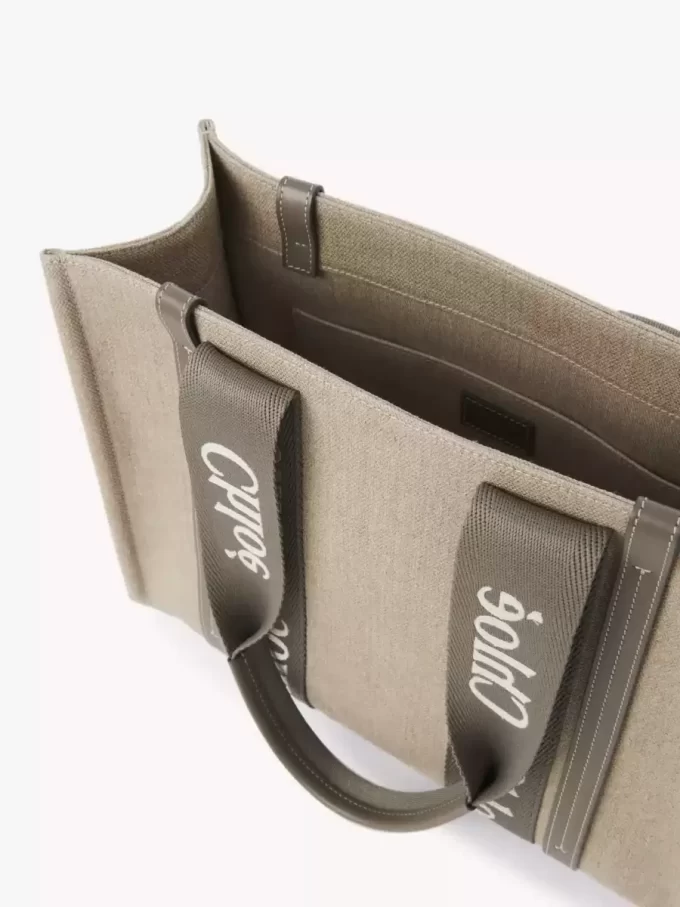 Keten Woody tote çanta