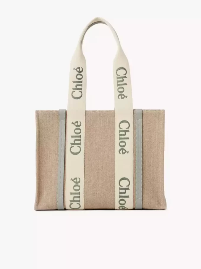 Keten Woody tote çanta