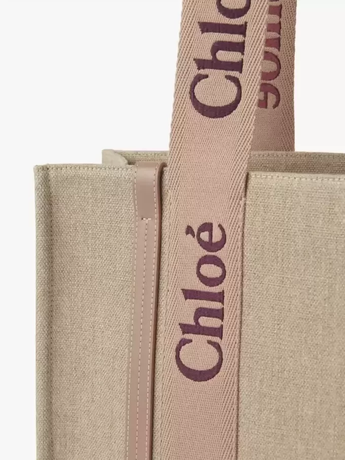 Keten Woody tote çanta
