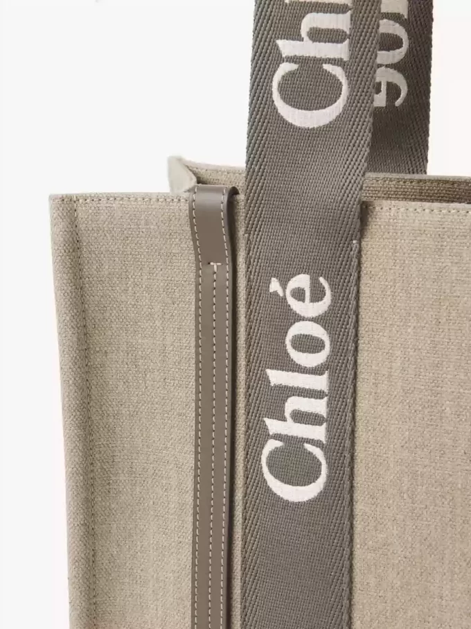 Keten Woody tote çanta