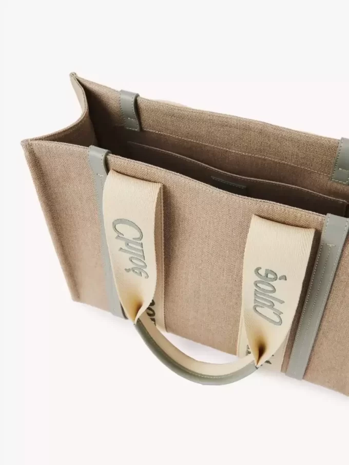 Keten Woody tote çanta