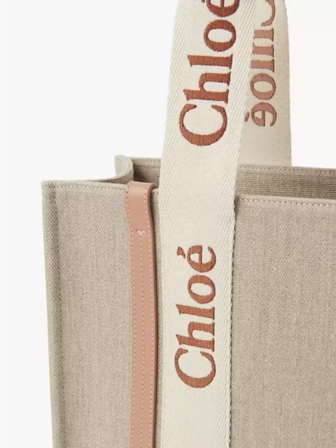 Keten Woody tote çanta