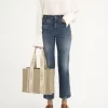 Keten Woody tote çanta Keten Woody tote çanta