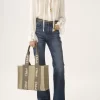 Keten Woody tote çanta