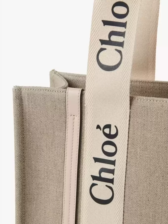 Keten Woody tote çanta Keten Woody tote çanta