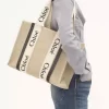 Keten Woody tote çanta Keten Woody tote çanta