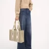 Keten Woody tote çanta Keten Woody tote çanta