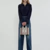 Ketenden yapılmış küçük Woody tote çanta Ketenden yapılmış küçük Woody tote çanta