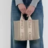 Ketenden yapılmış küçük Woody tote çanta Ketenden yapılmış küçük Woody tote çanta