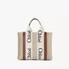 Ketenden yapılmış küçük Woody tote çanta Ketenden yapılmış küçük Woody tote çanta
