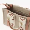 Ketenden yapılmış küçük Woody tote çanta Ketenden yapılmış küçük Woody tote çanta
