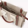 Ketenden yapılmış küçük Woody tote çanta Ketenden yapılmış küçük Woody tote çanta