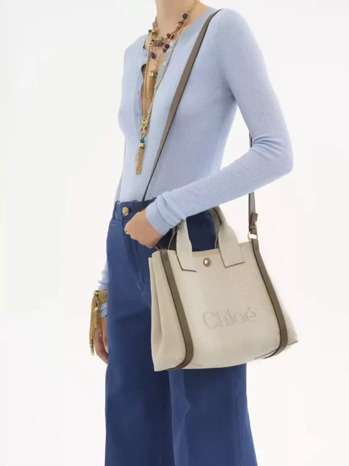 Küçük Chloé Carry kanvas tote çanta Küçük Chloé Carry kanvas tote çanta
