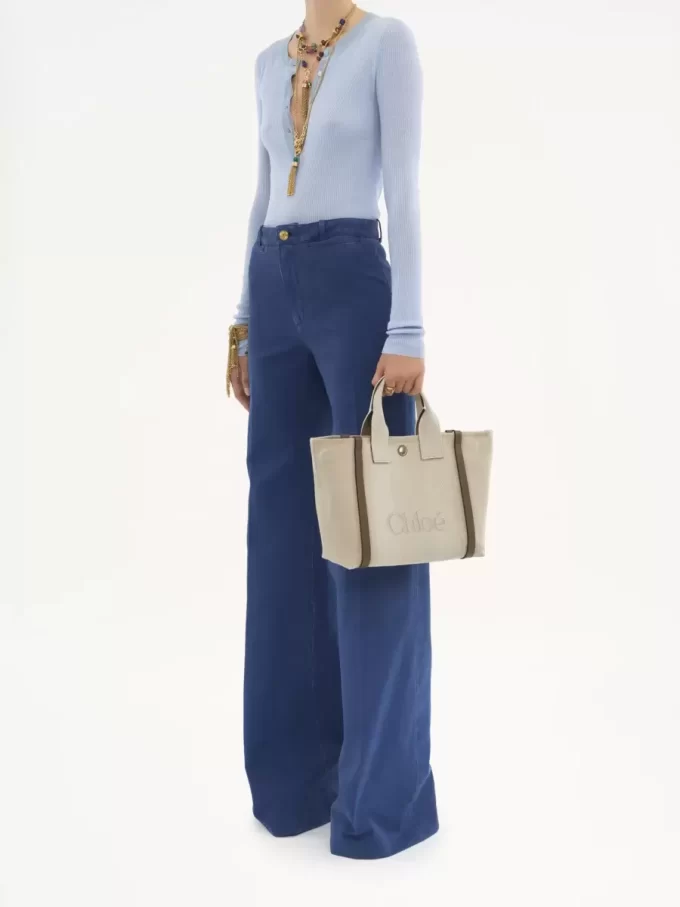 Küçük Chloé Carry kanvas tote çanta Küçük Chloé Carry kanvas tote çanta